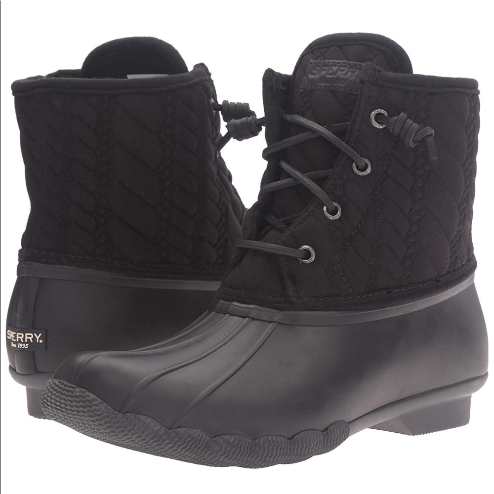 Sperry duckboots black